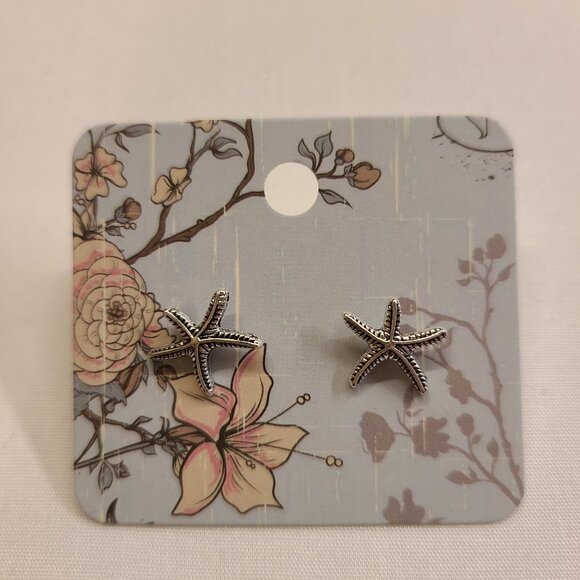 TEDDYB Jewelry - SILVER TONE STARFISH STUD EARRINGS